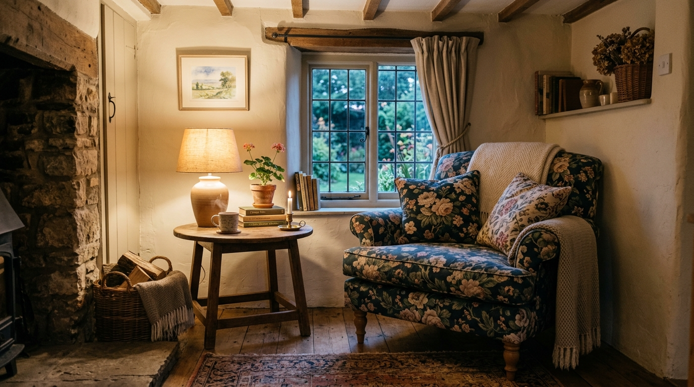 8) Create a cozy corner with an upholstered chair